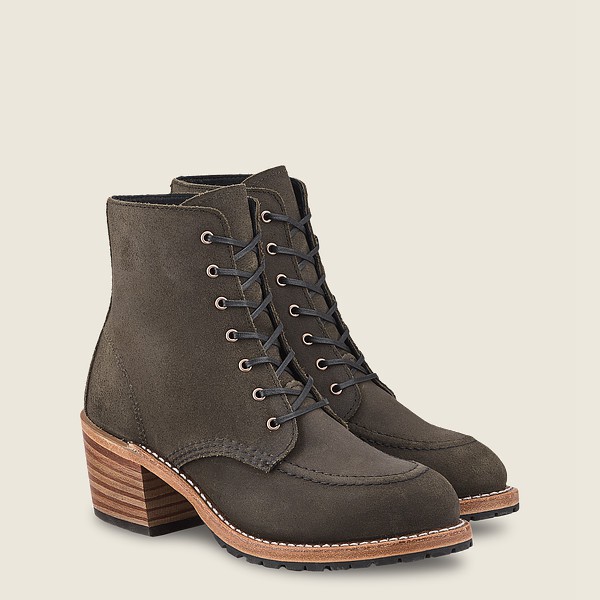 Botas Red Wing Heritage Mujer Grises Oscuro - Clara - Heeled Acampo Cuero - 678-JQZCFM